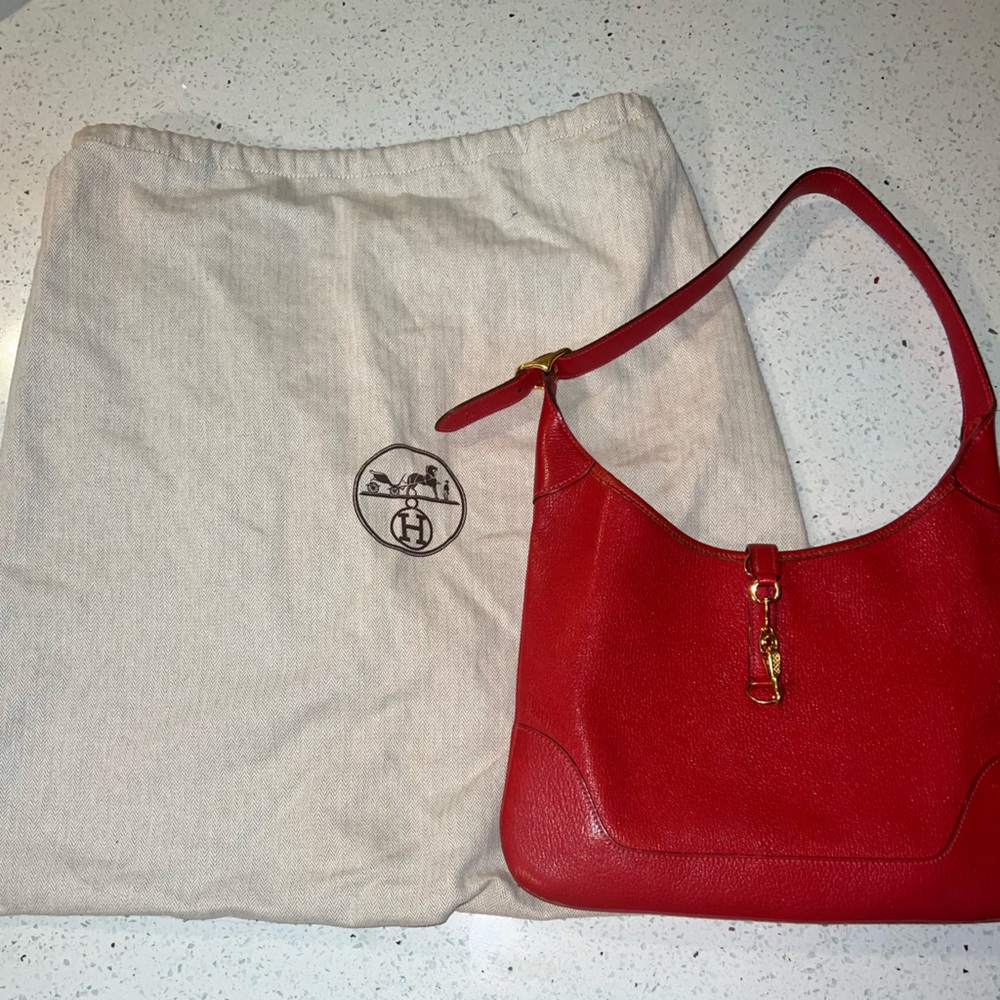 Red Hermes Trim bag